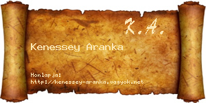 Kenessey Aranka névjegykártya